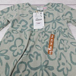 NWT Zara Baby Girls Ribbed Flower Print‎ Dress Size 12-18 months